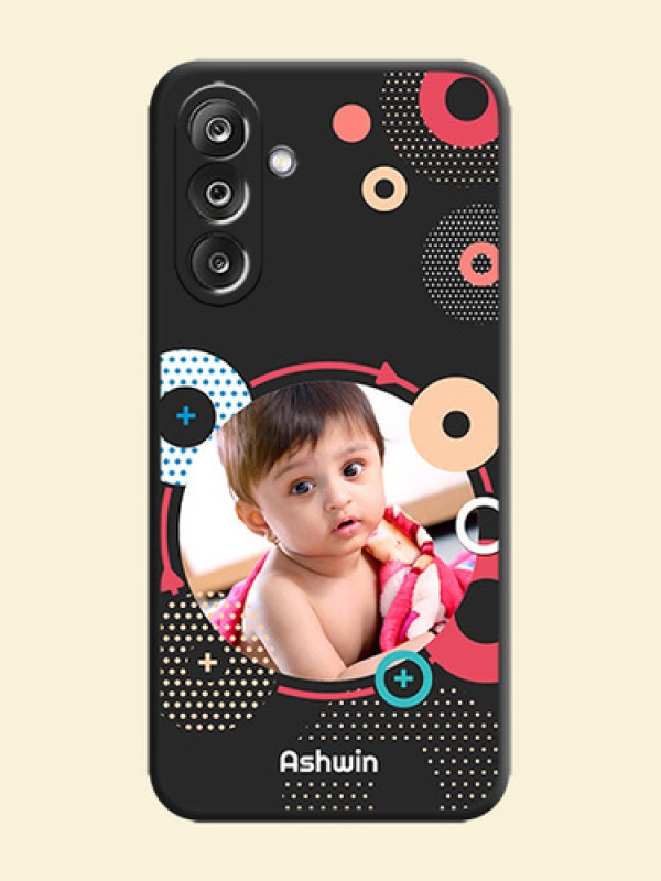 Multicoloured Round Image On Space Black Custom Soft Matte Mobile Back Cover - Samsung Galaxy F36 5G