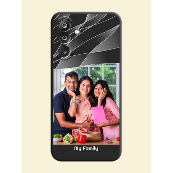 Mixed Wave Lines on Photo On Space Black Custom Soft Matte Mobile Back Cover - Samsung Galaxy F36 5G Mixed Wave Lines on Photo On Space Black Custom Soft Matte Mobile Back Cover - Samsung Galaxy F36 5G