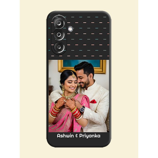 Line Pattern Design with Text On Space Black Custom Soft Matte Mobile Back Cover - Samsung Galaxy F36 5G Line Pattern Design with Text On Space Black Custom Soft Matte Mobile Back Cover - Samsung Galaxy F36 5G