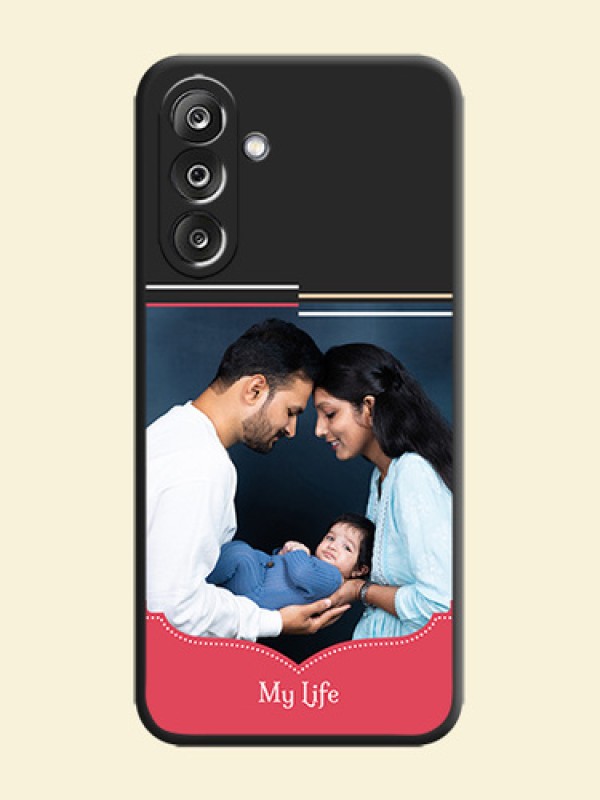 Classic Plain Design with Name On Space Black Custom Soft Matte Mobile Back Cover - Samsung Galaxy F36 5G