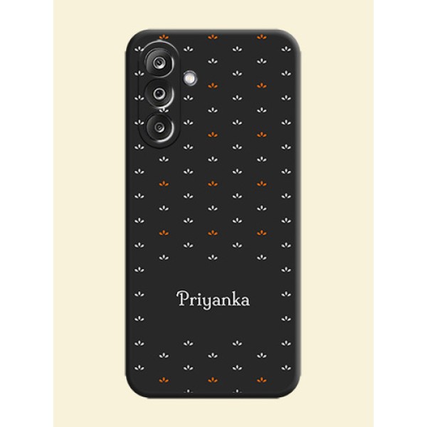 Simple Pattern With Custom Text On Space Black Custom Soft Matte Mobile Back Cover - Samsung Galaxy F36 5G Simple Pattern With Custom Text On Space Black Custom Soft Matte Mobile Back Cover - Samsung Galaxy F36 5G
