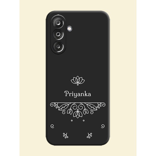Lotus Garden Custom Text On Space Black Custom Soft Matte Mobile Back Cover - Samsung Galaxy F36 5G Lotus Garden Custom Text On Space Black Custom Soft Matte Mobile Back Cover - Samsung Galaxy F36 5G