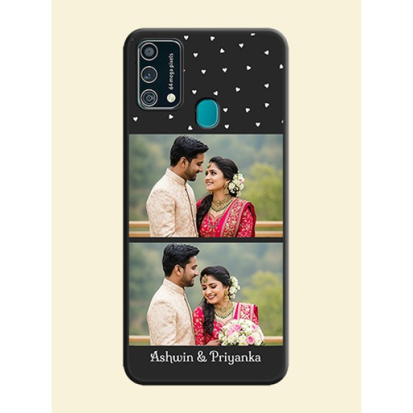 Miniature Love Symbols with Name on Space Black Custom Soft Matte Back Cover - Galaxy F41 Miniature Love Symbols with Name on Space Black Custom Soft Matte Back Cover - Galaxy F41