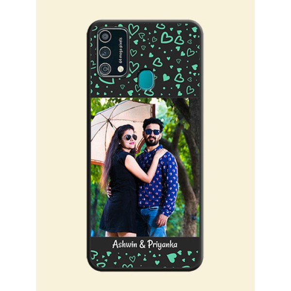 Sea Green Indefinite Love Pattern on Photo on Space Black Soft Matte Mobile Cover - Galaxy F41 Sea Green Indefinite Love Pattern on Photo on Space Black Soft Matte Mobile Cover - Galaxy F41