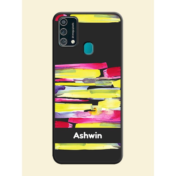Brush Coloured on Space Black Personalized Soft Matte Phone Covers - Galaxy F41 Brush Coloured on Space Black Personalized Soft Matte Phone Covers - Galaxy F41