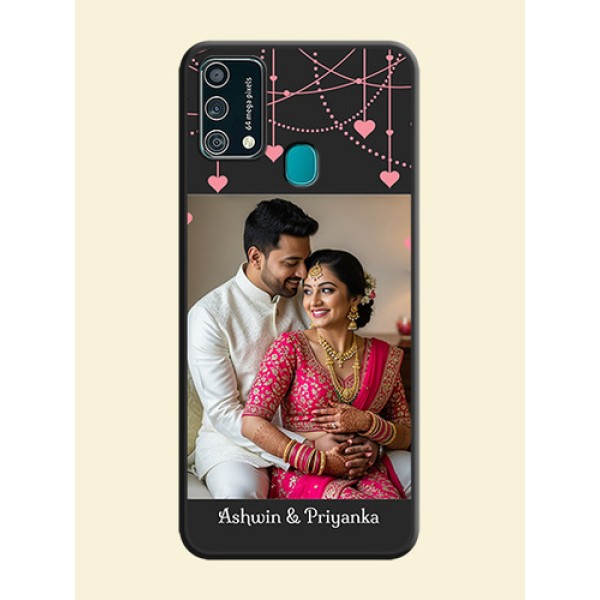 Pink Love Hangings with Text on Space Black Custom Soft Matte Back Cover - Galaxy F41 Pink Love Hangings with Text on Space Black Custom Soft Matte Back Cover - Galaxy F41