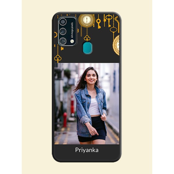 Decorative Design with Text on Space Black Custom Soft Matte Back Cover - Galaxy F41 Decorative Design with Text on Space Black Custom Soft Matte Back Cover - Galaxy F41
