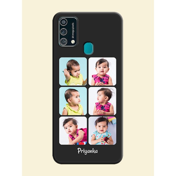 Floral Art with 6 Image Holder on Photo on Space Black Soft Matte Mobile Case - Galaxy F41 Floral Art with 6 Image Holder on Photo on Space Black Soft Matte Mobile Case - Galaxy F41