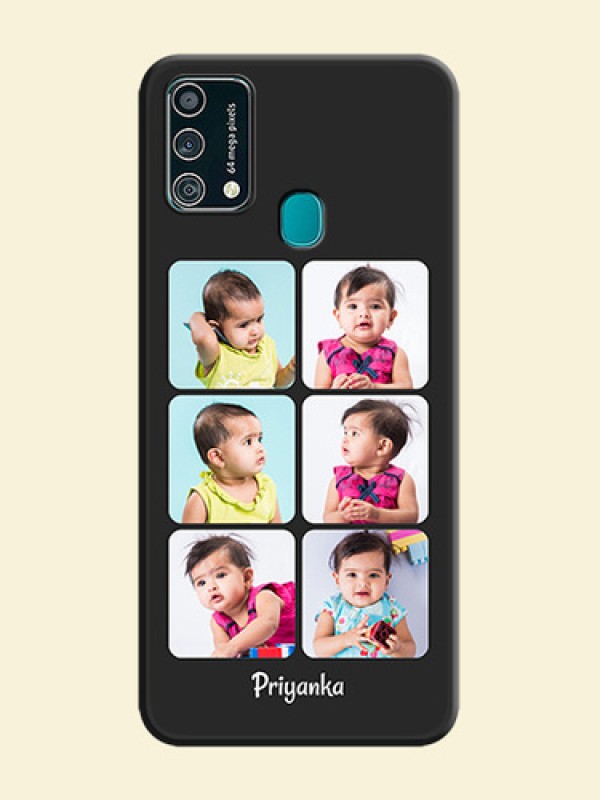 Floral Art with 6 Image Holder on Photo on Space Black Soft Matte Mobile Case - Galaxy F41