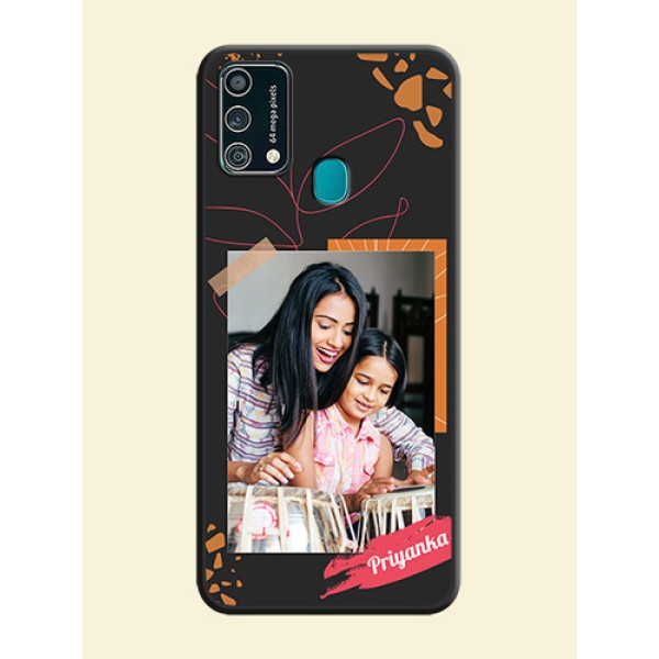 Orange Photo Frame on Space Black Custom Soft Matte Phone Back Cover - Galaxy F41 Orange Photo Frame on Space Black Custom Soft Matte Phone Back Cover - Galaxy F41