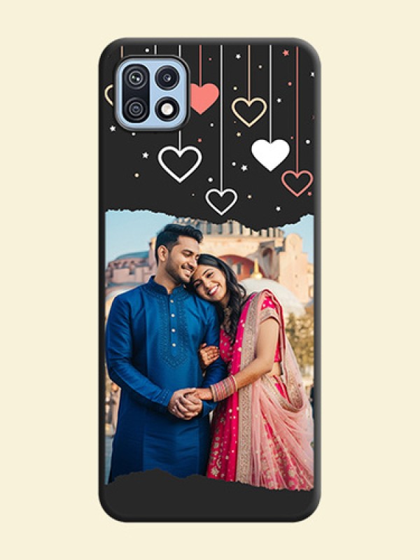 Love Hangings with Splash Wave Picture on Space Black Custom Soft Matte Phone Back Cover - Galaxy F42 5G