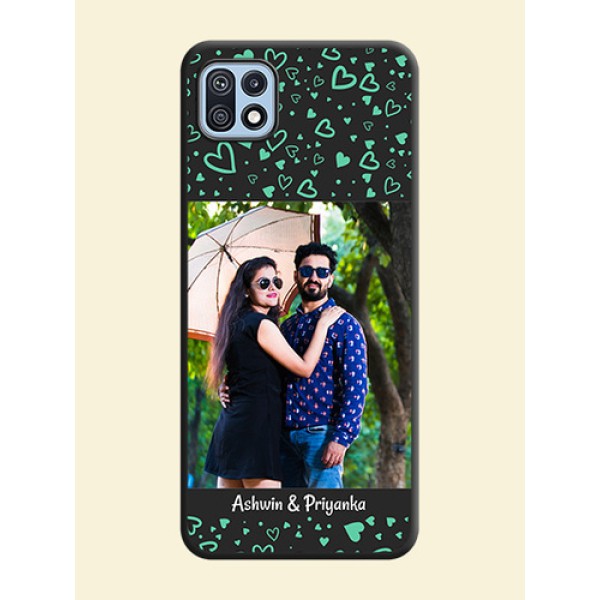 Sea Green Indefinite Love Pattern on Photo on Space Black Soft Matte Mobile Cover - Galaxy F42 5G Sea Green Indefinite Love Pattern on Photo on Space Black Soft Matte Mobile Cover - Galaxy F42 5G