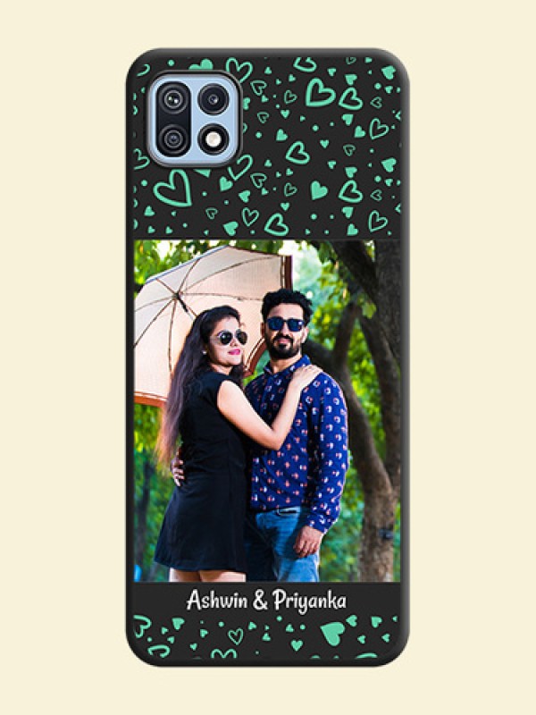 Sea Green Indefinite Love Pattern on Photo on Space Black Soft Matte Mobile Cover - Galaxy F42 5G