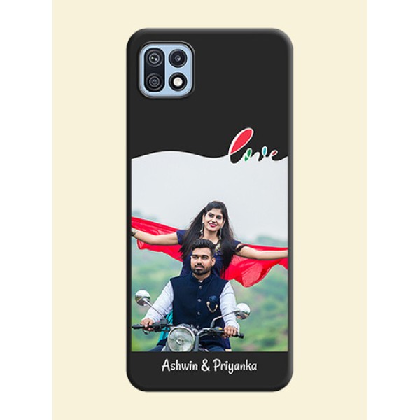 Fall in Love Pattern with Picture on Photo on Space Black Soft Matte Mobile Case - Galaxy F42 5G Fall in Love Pattern with Picture on Photo on Space Black Soft Matte Mobile Case - Galaxy F42 5G
