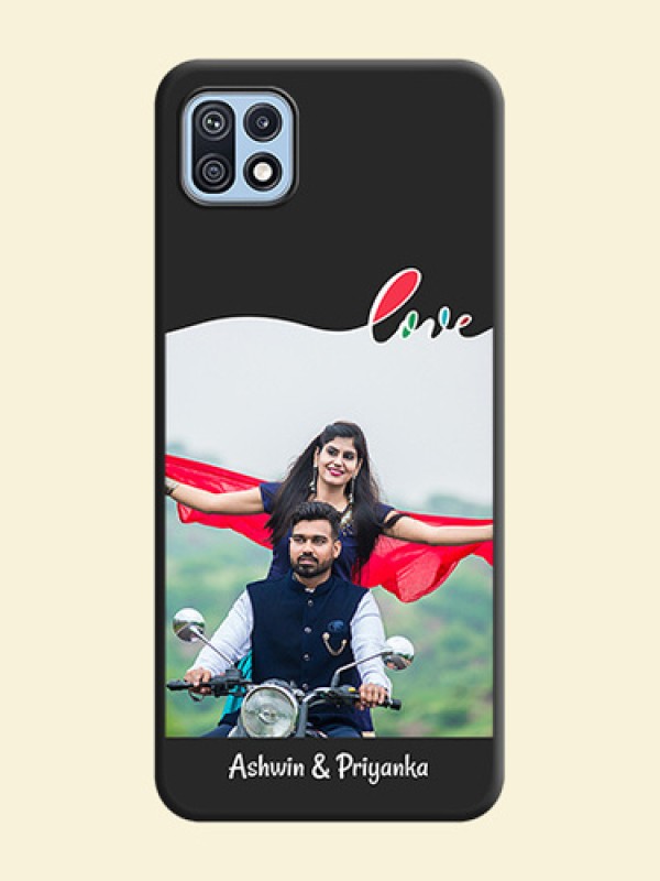 Fall in Love Pattern with Picture on Photo on Space Black Soft Matte Mobile Case - Galaxy F42 5G