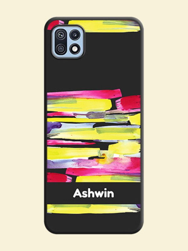 Brush Coloured on Space Black Personalized Soft Matte Phone Covers - Galaxy F42 5G