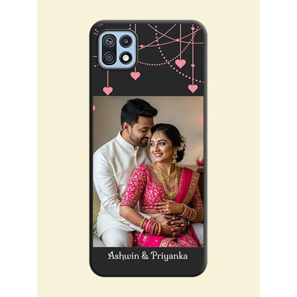 Pink Love Hangings with Text on Space Black Custom Soft Matte Back Cover - Galaxy F42 5G Pink Love Hangings with Text on Space Black Custom Soft Matte Back Cover - Galaxy F42 5G
