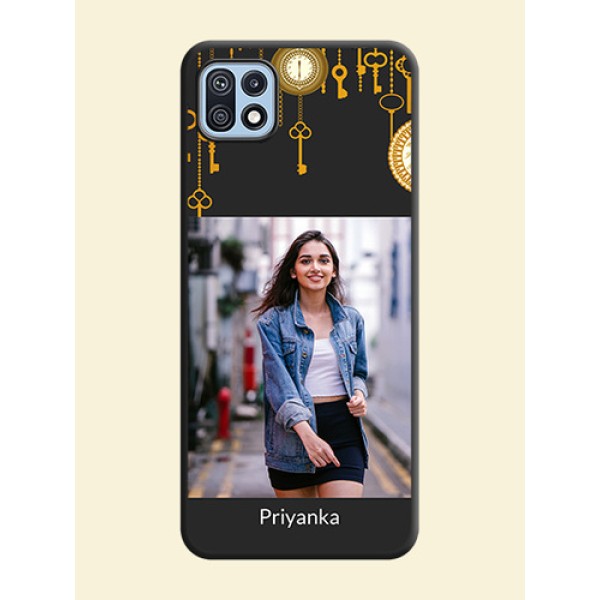 Decorative Design with Text on Space Black Custom Soft Matte Back Cover - Galaxy F42 5G Decorative Design with Text on Space Black Custom Soft Matte Back Cover - Galaxy F42 5G