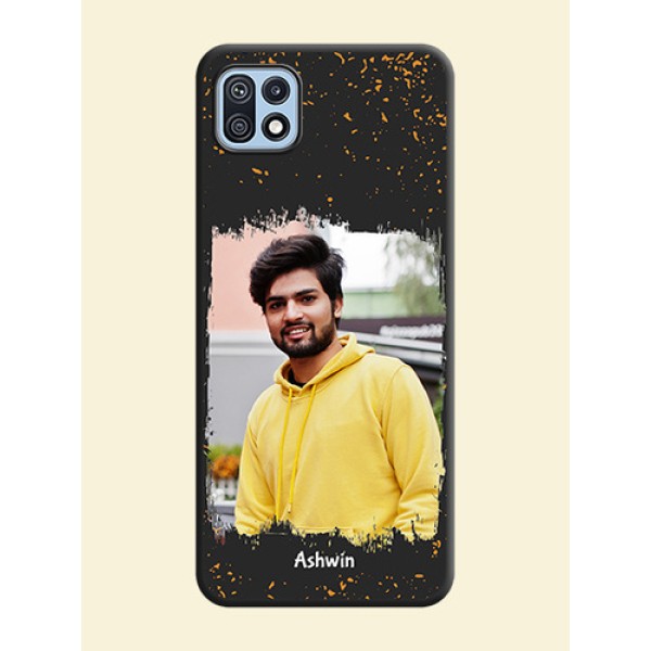 Spray Free Design on Photo on Space Black Soft Matte Phone Cover - Galaxy F42 5G Spray Free Design on Photo on Space Black Soft Matte Phone Cover - Galaxy F42 5G