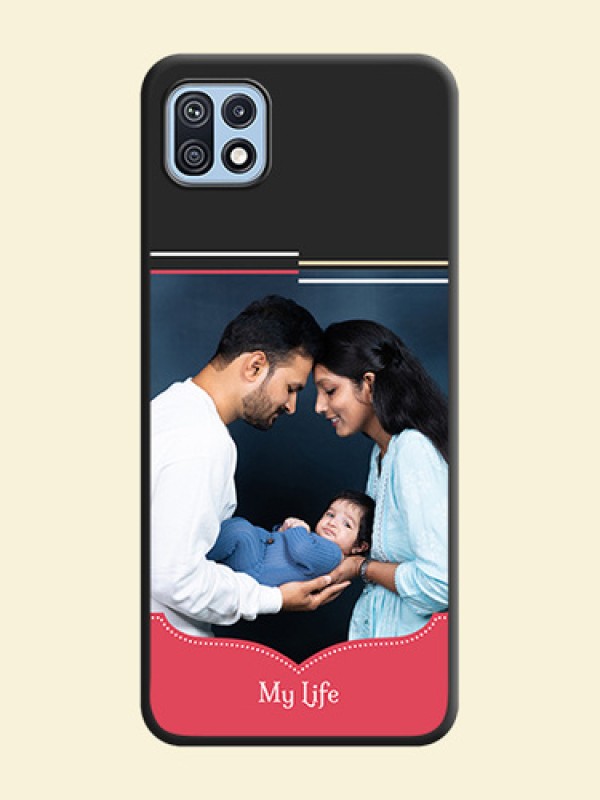 Classic Plain Design with Name on Photo on Space Black Soft Matte Phone Cover - Galaxy F42 5G