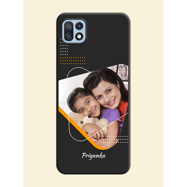 Yellow Triangle on Photo on Space Black Soft Matte Phone Cover - Galaxy F42 5G Yellow Triangle on Photo on Space Black Soft Matte Phone Cover - Galaxy F42 5G