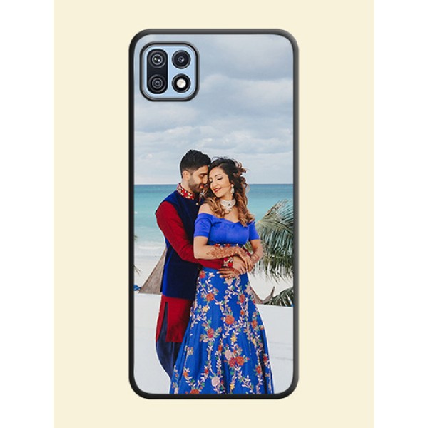Full Single Pic Upload On Space Black Personalized Soft Matte Phone Covers -Samsung Galaxy F42 5G Full Single Pic Upload On Space Black Personalized Soft Matte Phone Covers -Samsung Galaxy F42 5G