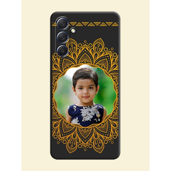 Round Image with Floral Design - Photo on Space Black Soft Matte Mobile Cover - Galaxy F54 5G Round Image with Floral Design - Photo on Space Black Soft Matte Mobile Cover - Galaxy F54 5G