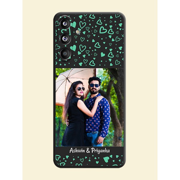Sea Green Indefinite Love Pattern on Photo On Space Black Custom Soft Matte Mobile Back Cover - Galaxy F55 5G Sea Green Indefinite Love Pattern on Photo On Space Black Custom Soft Matte Mobile Back Cover - Galaxy F55 5G