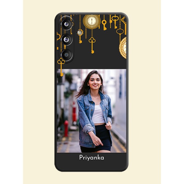 Decorative Design with Text On Space Black Custom Soft Matte Mobile Back Cover - Galaxy F55 5G Decorative Design with Text On Space Black Custom Soft Matte Mobile Back Cover - Galaxy F55 5G