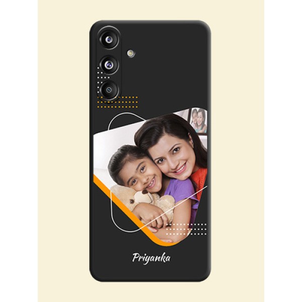 Yellow Triangle on Photo On Space Black Custom Soft Matte Mobile Back Cover - Galaxy F55 5G Yellow Triangle on Photo On Space Black Custom Soft Matte Mobile Back Cover - Galaxy F55 5G