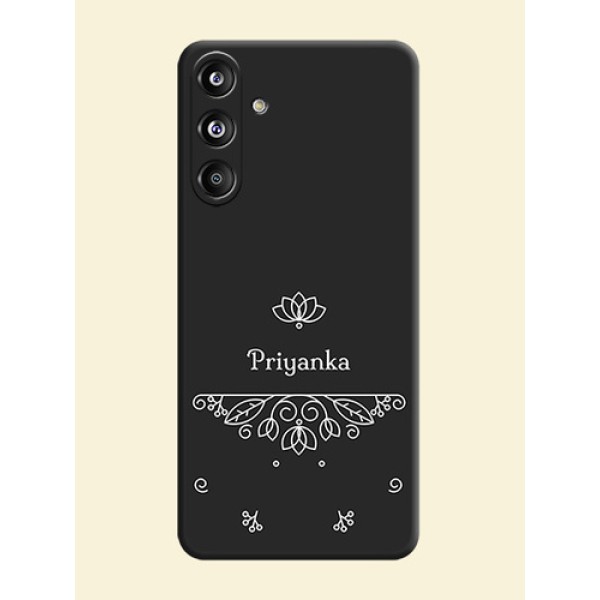 Lotus Garden Custom Text On Space Black Custom Soft Matte Mobile Back Cover - Galaxy F55 5G Lotus Garden Custom Text On Space Black Custom Soft Matte Mobile Back Cover - Galaxy F55 5G