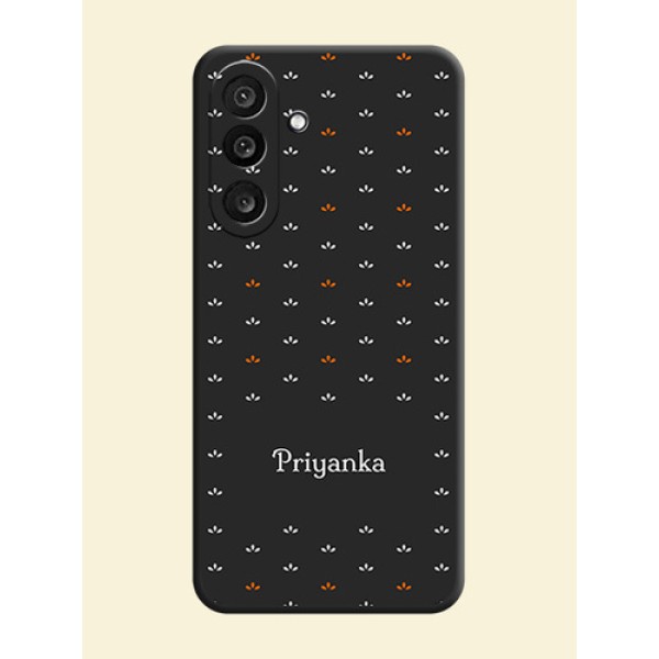 Simple Pattern With Custom Text On Space Black Custom Soft Matte Mobile Back Cover - Samsung Galaxy F56 5G Simple Pattern With Custom Text On Space Black Custom Soft Matte Mobile Back Cover - Samsung Galaxy F56 5G