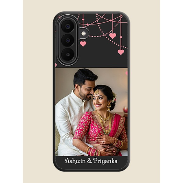 Pink Love Hangings with Text On Space Black Custom Soft Matte Mobile Back Cover - Samsung Galaxy F70 Pro 5G Pink Love Hangings with Text On Space Black Custom Soft Matte Mobile Back Cover - Samsung Galaxy F70 Pro 5G