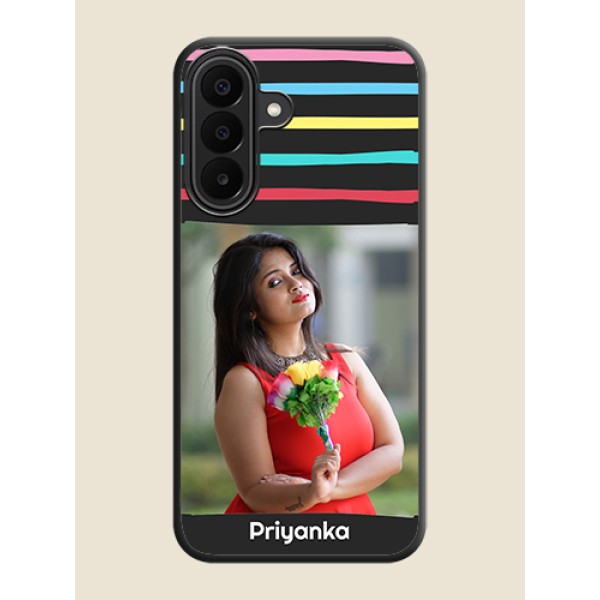 Multicolor Lines with Image On Space Black Custom Soft Matte Mobile Back Cover - Samsung Galaxy F70 Pro 5G Multicolor Lines with Image On Space Black Custom Soft Matte Mobile Back Cover - Samsung Galaxy F70 Pro 5G