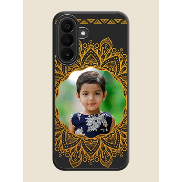 Round Image with Floral Design On Space Black Custom Soft Matte Mobile Back Cover - Samsung Galaxy F70 Pro 5G Round Image with Floral Design On Space Black Custom Soft Matte Mobile Back Cover - Samsung Galaxy F70 Pro 5G
