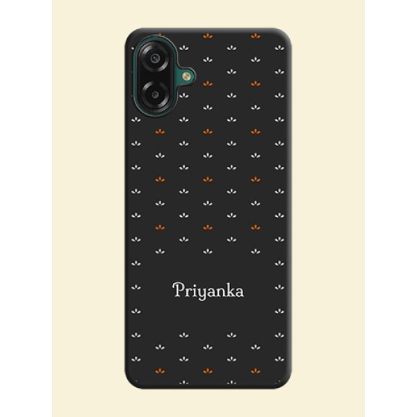 Simple Pattern With Custom Text On Space Black Custom Soft Matte Mobile Back Cover - Samsung Galaxy F70e 5G Simple Pattern With Custom Text On Space Black Custom Soft Matte Mobile Back Cover - Samsung Galaxy F70e 5G