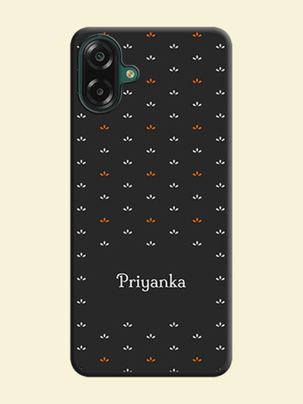 Simple Pattern With Custom Text On Space Black Custom Soft Matte Mobile Back Cover - Samsung Galaxy F70e 5G