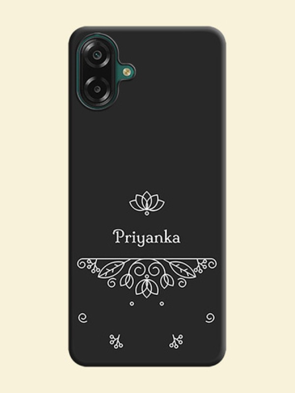 Lotus Garden Custom Text On Space Black Custom Soft Matte Mobile Back Cover - Samsung Galaxy F70e 5G
