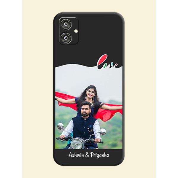 Fall in Love Pattern with Picture - Photo on Space Black Soft Matte Mobile Case - Galaxy M04 Fall in Love Pattern with Picture - Photo on Space Black Soft Matte Mobile Case - Galaxy M04