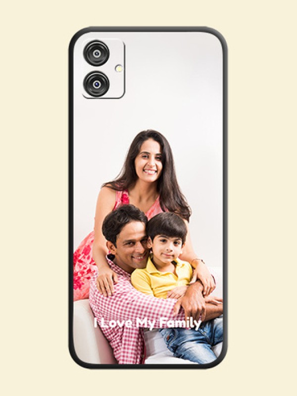 Full Single Pic Upload With Text On Space Black Personalized Soft Matte Phone Covers - Galaxy M04
