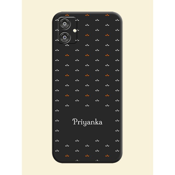 Simple Pattern With Custom Text On Space Black Personalized Soft Matte Phone Covers - Galaxy M04 Simple Pattern With Custom Text On Space Black Personalized Soft Matte Phone Covers - Galaxy M04