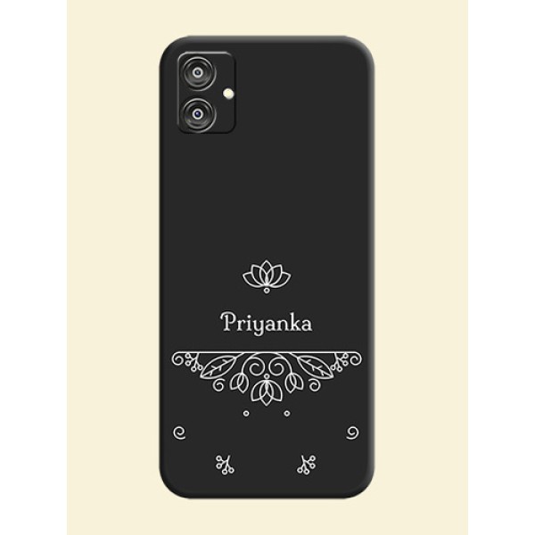 Lotus Garden Custom Text On Space Black Personalized Soft Matte Phone Covers - Galaxy M04 Lotus Garden Custom Text On Space Black Personalized Soft Matte Phone Covers - Galaxy M04