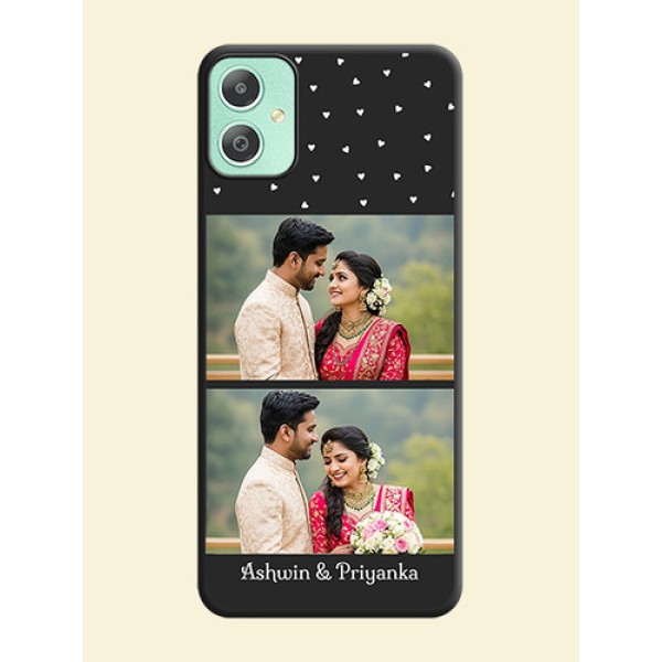 Miniature Love Symbols with Name On Space Black Custom Soft Matte Mobile Back Cover - Galaxy M05 Miniature Love Symbols with Name On Space Black Custom Soft Matte Mobile Back Cover - Galaxy M05
