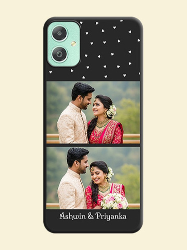 Miniature Love Symbols with Name On Space Black Custom Soft Matte Mobile Back Cover - Galaxy M05