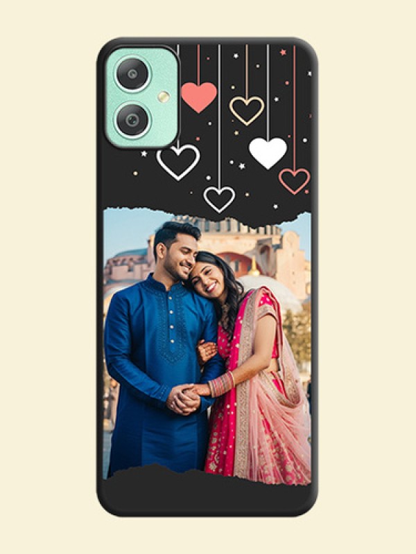 Love Hangings with Splash Wave Picture On Space Black Custom Soft Matte Mobile Back Cover - Galaxy M05