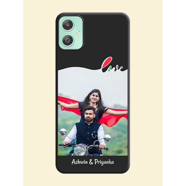 Fall in Love Pattern with Picture on Photo On Space Black Custom Soft Matte Mobile Back Cover - Galaxy M05 Fall in Love Pattern with Picture on Photo On Space Black Custom Soft Matte Mobile Back Cover - Galaxy M05