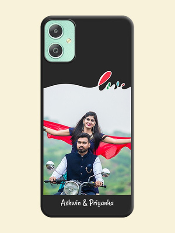 Fall in Love Pattern with Picture on Photo On Space Black Custom Soft Matte Mobile Back Cover - Galaxy M05