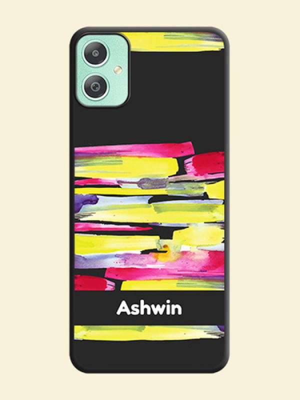 Brush Coloured On Space Black Custom Soft Matte Mobile Back Cover - Galaxy M05