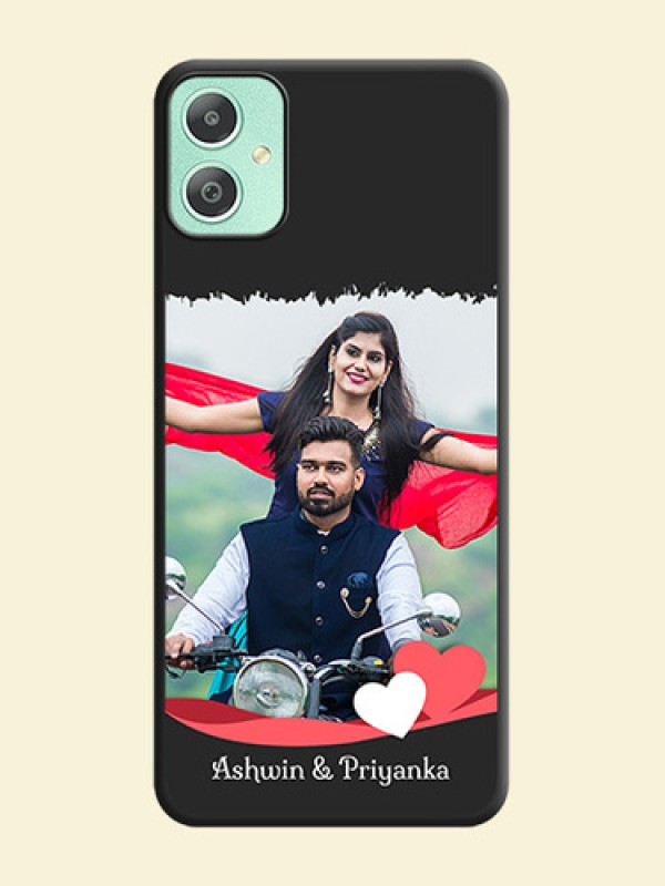Pin Color Love Shaped Ribbon Design with Text On Space Black Custom Soft Matte Mobile Back Cover - Galaxy M05