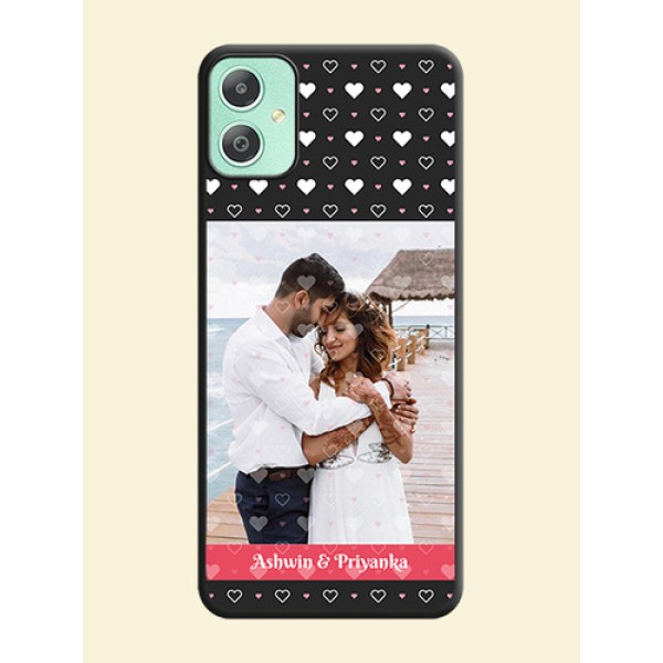 White Color Love Symbols with Text Design on Photo On Space Black Custom Soft Matte Mobile Back Cover - Galaxy M05 White Color Love Symbols with Text Design on Photo On Space Black Custom Soft Matte Mobile Back Cover - Galaxy M05